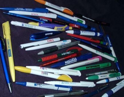 ручки, собранные на ИТ-презентациях